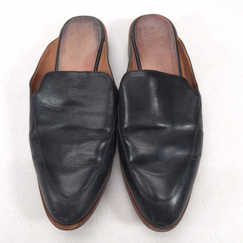 Madewell Frances Loafer Mule Black Leather Size 9 Pointed Toe Minimalist Classic - Picture 3 of 12